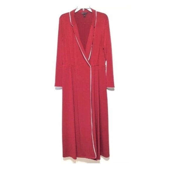 Lane Bryant Glamour VNeck Maxi Robe Wrap Dress Sz 14/16 (XL) Womens Red Long Sle - Picture 3 of 16